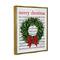Stupell Industries Merry Christmas Song Wreath Framed Floater Canvas Wall Art